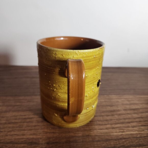 Vintage MCM Italian Bitossi style Hand-Painted Ceramic Mug With Floral & Geometr - Picture 7 of 9